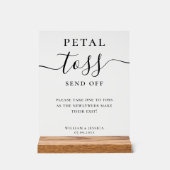 Elegant Script Wedding Petal Toss Acryl Bord (Voorkant)