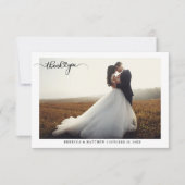 Elegant Script Wedding Photo Bedankkaart (Voorkant)