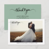 Elegant Script Wedding Photo Bedankkaart (Voorkant / Achterkant)