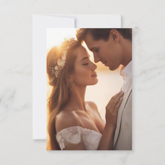 Elegant Script Wedding Photo Bedankkaart (Achterkant)