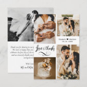 Elegant Script Wedding Photo Collage Bedankkaart (Voorkant / Achterkant)