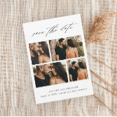 Elegant Script Wedding Photo Collage Save The Date