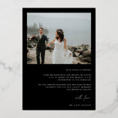 Elegant Script Wedding Photo Folie Hartelijk dank Uitnodiging (Achterkant)