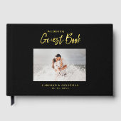 Elegant Script Wedding Photo Gastenboek (Voorkant)
