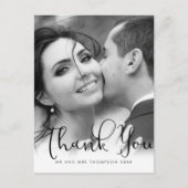 Elegant Script Wedding Photo Hartelijk dank Briefk Briefkaart (Voorkant)