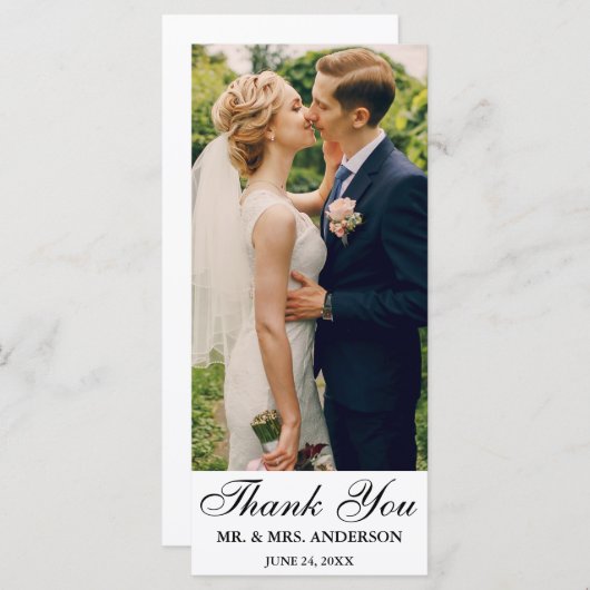 Elegant Script Wedding Photo Hartelijk dank voor l (Voorkant / Achterkant)