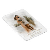 Elegant Script Wedding Photo Save Our Date Magneet (Rechterzijde)