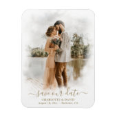 Elegant Script Wedding Photo Save Our Date Magneet (Verticaal)