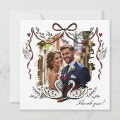 Elegant Script Wedding Photo Thank You Bedankkaart (Voorkant)