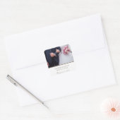 Elegant Script Wedding Photo Vierkante Sticker (Envelop)