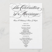 Elegant Script Wedding Program - Black Programmakaart (Voorkant)