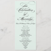 Elegant Script Wedding Program - Blue Programmakaart (Voorkant)