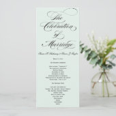 Elegant Script Wedding Program - Blue Programmakaart (Staand voorkant)