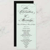 Elegant Script Wedding Program - Blue Programmakaart (Voorkant / Achterkant)