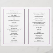 Elegant Script Wedding Program - Eggplant Paars (Achterkant)