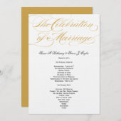 Elegant Script Wedding Program - Gold & Black Programmakaart (Voorkant / Achterkant)
