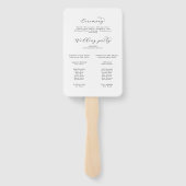 Elegant Script Wedding Program Hand Fan Handwaaier (Achterkant)