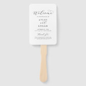 Elegant Script Wedding Program Hand Fan Handwaaier (Voorkant)