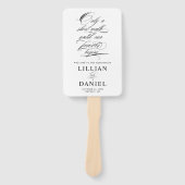 Elegant Script Wedding Program Hand Fan Handwaaier (Voorkant)