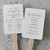Elegant Script Wedding Program Hand Fan Handwaaier