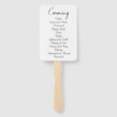 Elegant Script Wedding Program Handwaaier (Achterkant)