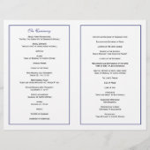 Elegant Script Wedding Program - Navy (Achterkant)