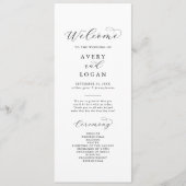 Elegant Script Wedding Program Programmakaart (Voorkant)