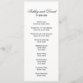 Elegant Script Wedding Program Programmakaart (Achterkant)
