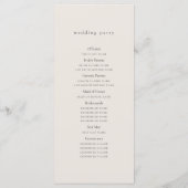 Elegant Script Wedding Program Programmakaart (Achterkant)
