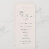 Elegant Script Wedding Program Programmakaart (Voorkant / Achterkant)