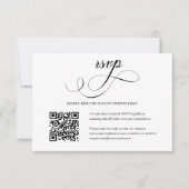 Elegant Script Wedding QR Code Foto RSVP Card (Voorkant)