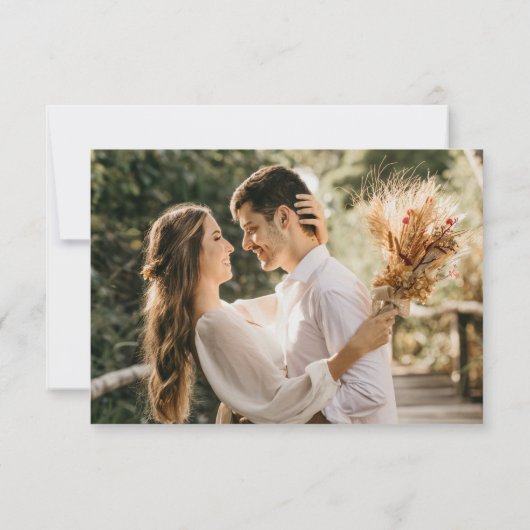 Elegant Script Wedding QR Code Foto RSVP Card (Achterkant)