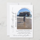 Elegant Script Wedding QR Code Invitation Kaart (Voorkant)