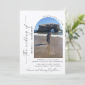 Elegant Script Wedding QR Code Invitation Kaart (Staand voorkant)