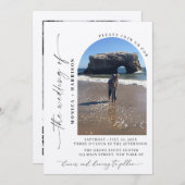 Elegant Script Wedding QR Code Invitation Kaart (Voorkant / Achterkant)