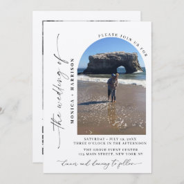 Elegant Script Wedding QR Code Invitation Kaart