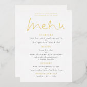 Elegant Script Wedding Real Folie Menu Kaart (Voorkant / Achterkant)