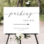 Elegant Script Wedding Receptie Parkeerbord Poster