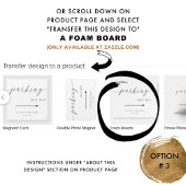 Elegant Script Wedding Receptie Parkeerbord Poster