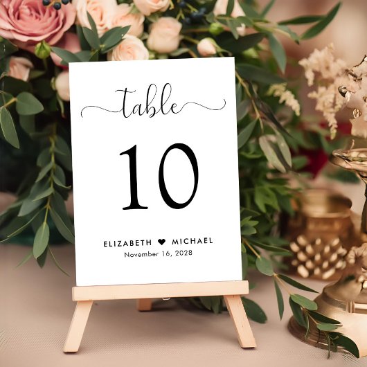 Elegant Script Wedding Reception Kaart