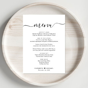 Elegant Script Wedding Reception Menu