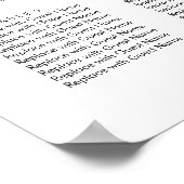 Elegant Script Wedding Reception Sezing Chart Poster (Hoek)