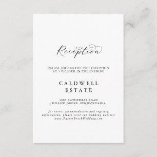 Elegant Script Wedding Reception Tussenvoegsel Kaa Informatiekaartje