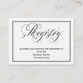 Elegant Script Wedding Registry Information Kaart