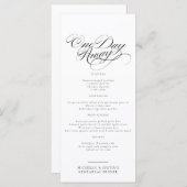 Elegant Script Wedding Repetitie Diner Menu (Voorkant / Achterkant)