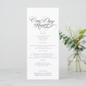 Elegant Script Wedding Repetitie Diner Menu (Staand voorkant)