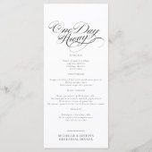 Elegant Script Wedding Repetitie Diner Menu (Voorkant)