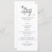 Elegant Script Wedding Repetitie Diner Menu (Voorkant / Achterkant)