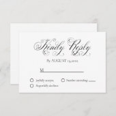 Elegant Script Wedding Response Kaart (Voorkant / Achterkant)