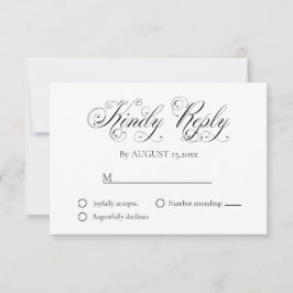 Elegant Script Wedding Response Kaart